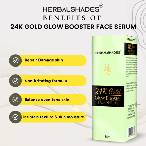 Herbalshades 24 K gold glow booster face serum - Image 3