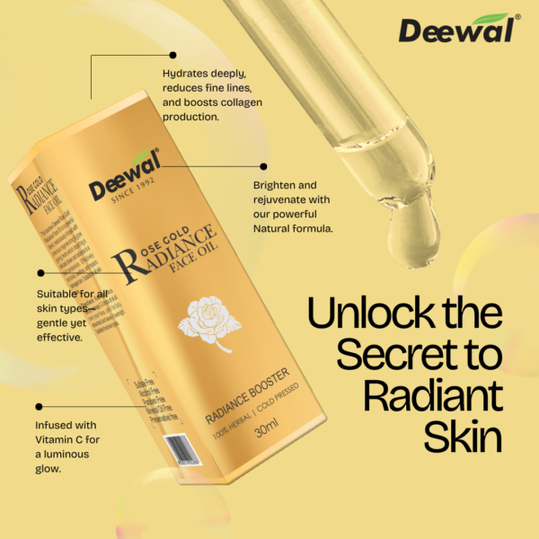 DEEWAL ROSE GOLD RADIANCE FACE OIL - Image 3