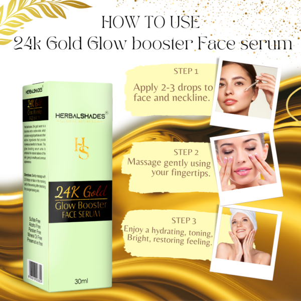 Herbalshades 24 K gold glow booster face serum - Image 4