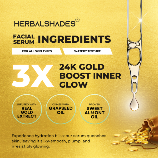 Herbalshades 24 K gold glow booster face serum - Image 5