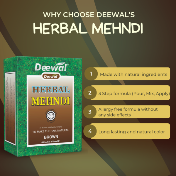 Deewal Herbal Mehndi Brown | For both men and women (Pack of 3) - Image 2