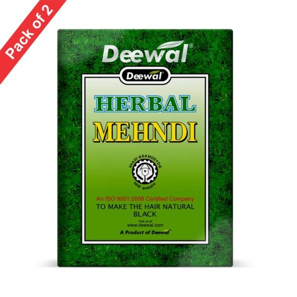 Deewal Herbal Mehndi Black | Natural Henna Powder for Black Hair Color and Hair Growth | For both men and women (Pack of 2)